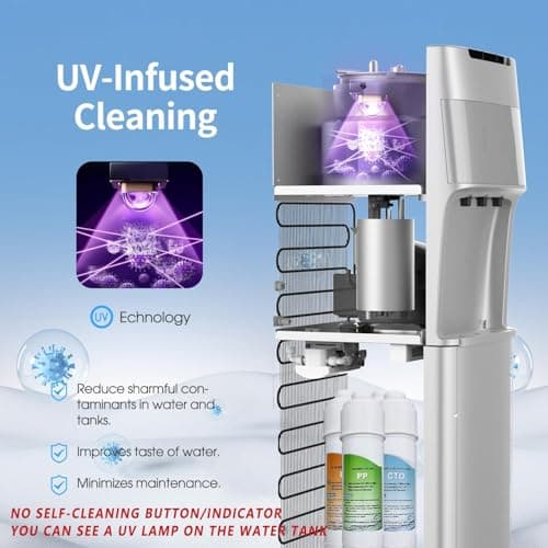 IKT Self Cleaning Bottleless Water Cooler Dispenser with Filter Built-in 4 Stage Filtration Hot Cold and Room Water Silver 2