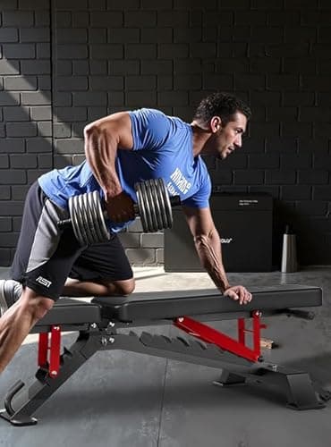 Adjustable Weight Bench - Foldable Workout Bench for Home Gym, Heavy Duty 1300lb Capacity PRO Full Body Strength Training with 8-Level Incline/Flat/Decline Positions & Space-Saving Design（Black) 8