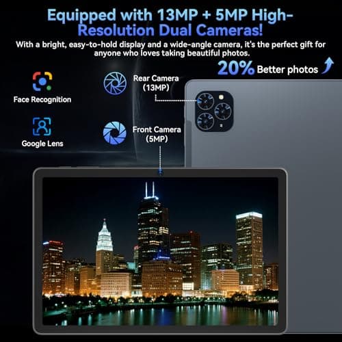 Tablet 2026 World's First Android 16 Tablet with Gemini AI, 11 Inch FHD Display, 24GB RAM 128GB ROM /2TB TF, T7250 CPU+13MP Camera, 8000mAh, Widevine L1, 2 in 1 Tablets with Keyboard Mouse Stylus 7