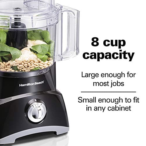 Hamilton Beach Food Processor & Vegetable Chopper for Slicing, Shredding, Mincing, and Puree, 8 Cup, Black 6