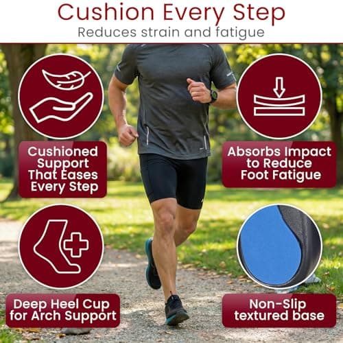 Envelop Ultra Thin Insoles for Men and Women - High Arch Support for Flat Feet & Plantar Fasciitis Pain Relief - Shoe Insert Orthotics for Metatarsalgia, Heel Spurs 4