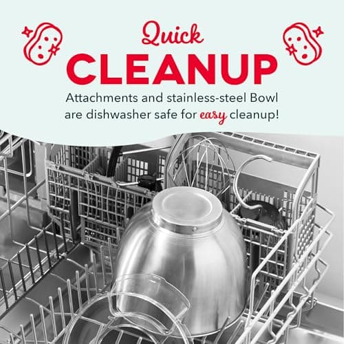 Dash Stand Mixer - Tilt-Head Electric Stand Mixer with Stainless Steel Bowl and Splash Guard For Baking - Navy, 3.5-Quart 5