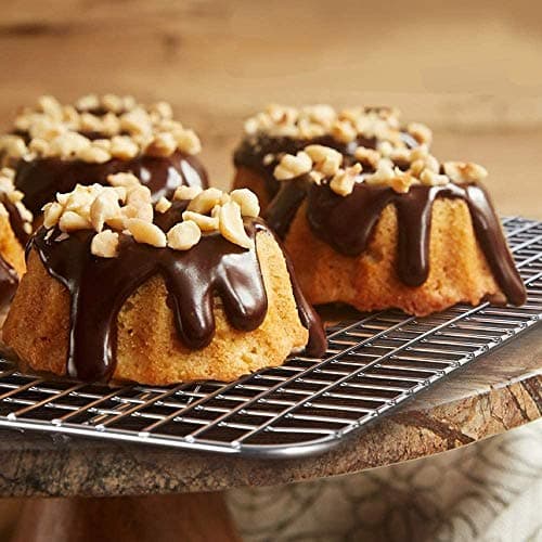 Hiware 2-Pack Cooling Racks for Baking - 10" x 15" - Stainless Steel Wire Cookie Rack Fits Jelly Roll Sheet Pan, Oven Safe for Cooking, Roasting, Grilling 7