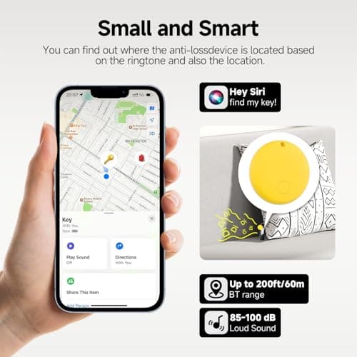 JTD Air Tracker Tags 5 Pack for Find My, 2026 Upgraded with IP68 Waterproof Item Finder with Left-Behind Alert, Small Size 5 Colors for Keys, Luggage, Backpack, Wallet. iOS Only. 5