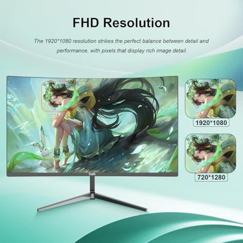 DJiEX 24 inch Curved Monitor FHD 1920x1080p 100Hz Refresh Rate 16:9 Aspect Ratio Ergonomic Tilt Home Office Gaming Monitor Sync Visual Experience for Work & Play Support Wall Mount Install（75 * 75mm） 5