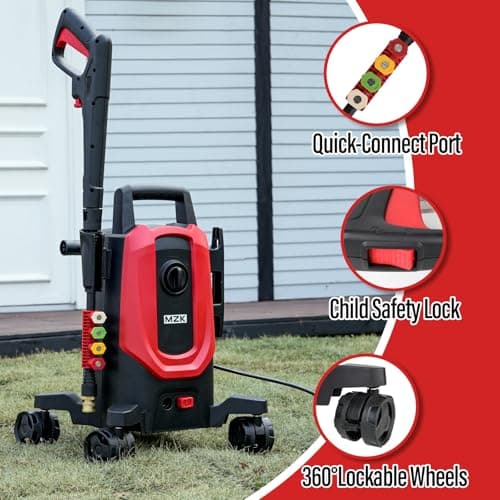 Pressure Washer,5200PSI Power Washer with 4 Quick Connect Nozzles, High Pressure Cleaning Machine with Foam Cannon for Cars/Fences/Driveways/Patios/Home Cleaning 8