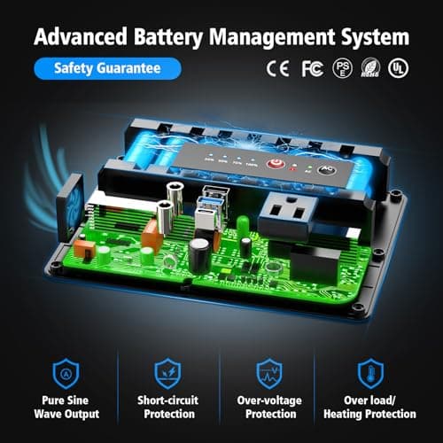 powkey Solar Powered Generator 100W Rated, 97Wh Portable Power Station with Solar Panels 30W Included, Fast Charging Power Bank with AC Outlet 110V/PD65W USB C/QC 3.0 for Outdoor Camping Home Backup 8