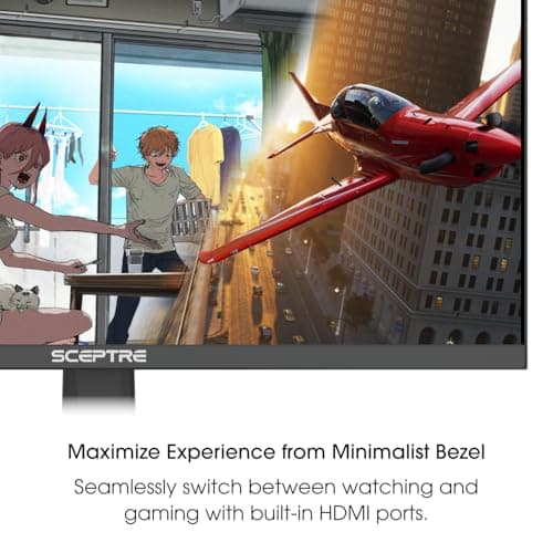 Sceptre New 22-Inch Gaming Monitor, FHD 1080p, Up to 144Hz, HDMI, DisplayPort, Built-in Speakers, Machine Black (E225W-FW144 Series, 2026) 8