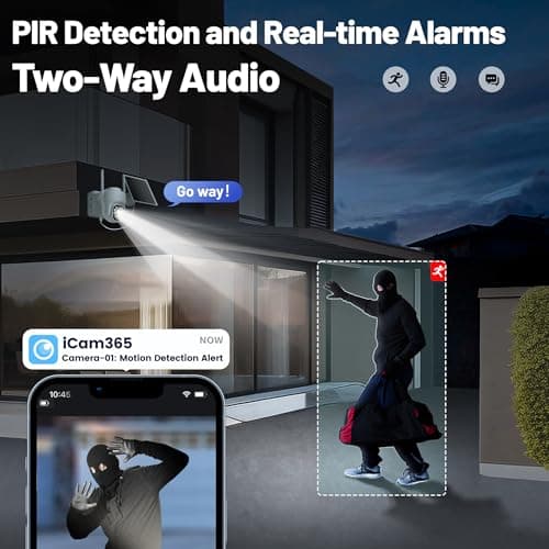 KKB 4G LTE Cellular Solar Security Cameras Wireless Outdoor, No WiFi Security Camera Built-in SIM Card, Unlimited Data, 2K HD Cam Color Night Vision, 355° Live View, PIR Motion Sensor, 2-Way Audio 6