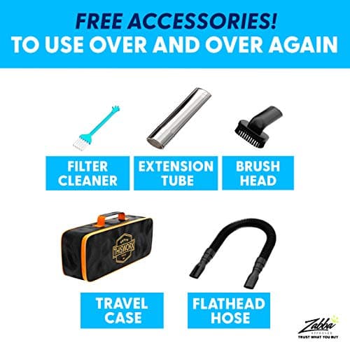 ThisWorx Car Vacuum Cleaner 2.0, Portable Handheld Mini Vacuums Cleaner W/ 16ft Cord, LED Light, Bag, & Attachments- Small Vac for RV, Boats, Travel, Car Accessories, Lightweight 9