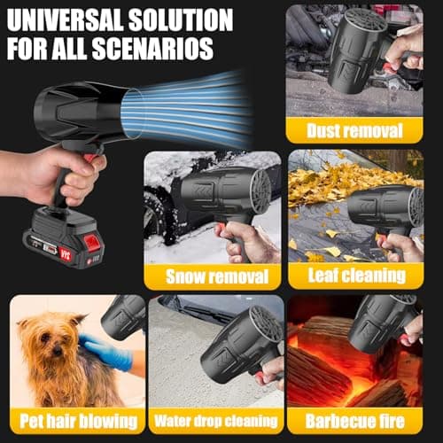 Leaf Blower Cordless with Battery and Charger, 21V Hand Held Blower, Turbo Air Jet Blower, Portable Handheld Leaf Blower with Adjustable Speed for Patio, Lawn Care, Car Snow, Blowing Leaves and Dust 6