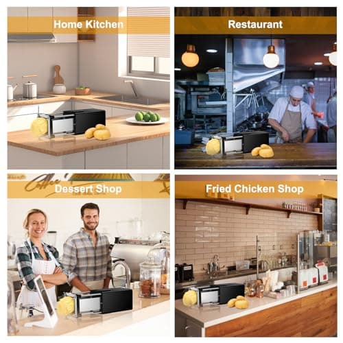 Electric French Fry Cutter, Commercial Automatic French Fry Cutter, Stainless Steel Potato Cutter with 1/2-Inch & 3/8-Inch Blade, Electric Potato Cut Machine for Restaurants & Home Kitchen 8