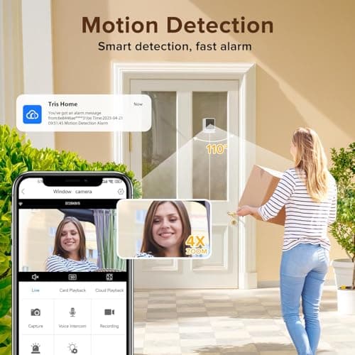 STSVA 3MP 2K Window Security Camera,2.4G&5G WiFi Indoor Camera for Home with Color Night Vision,24/7 Recording,Motion Detection,Support SD Card and US Cloud Storage.(1PCS) 5