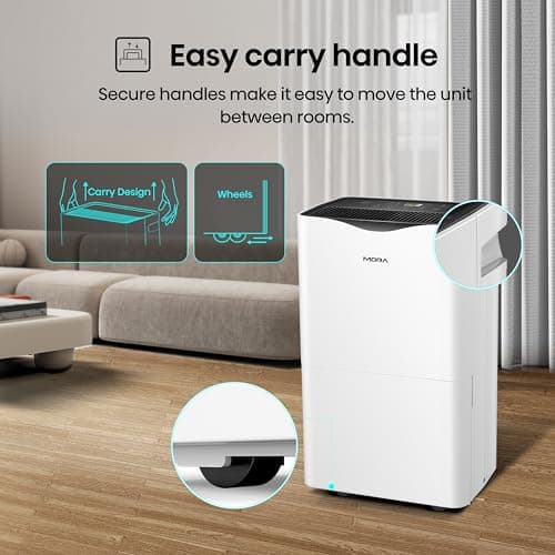 Mora Mora by Hisense 50 Pint Dehumidifier with Water Pump, for Space upto 4,500 Sq. Ft at Home, in Basements and Large Rooms, Energy Star, Quiet Operation, Washable Filter, 2 Years Warranty 6