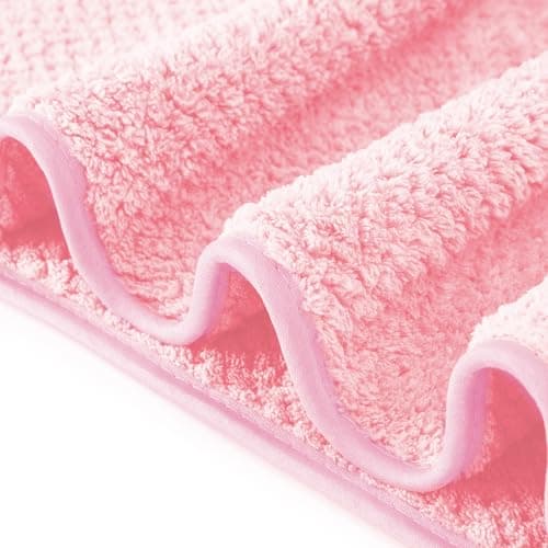 Towels Set 35x70 Inch Oversized Bath Sheets Towels for Adults Luxury Bath Towels Extra Large Sets for Bathroom Super Soft Highly Absorbent Microfiber Shower Towels 80% Polyester (2PCS Pink) 5