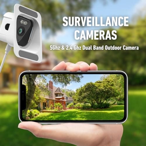 3MP 2K Window Camera,2.4GHz and 5GHz Dual Band WiFi Indoor Camera for Home Security with Starlight Night Vision,24/7 Recording,8ft Long Cable, Multiple Brackets for Easy and Quick Installation 8