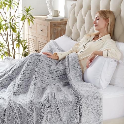 Westinghouse Electric Blanket Full Size, Soft Plush Sherpa Heated Blanket with 10 Heating Levels & 1-12 Hours Auto-Off, Machine Washable, 80x84 inches, Charcoal 5