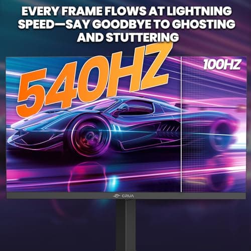 CRUA 27” 540Hz Gaming Monitor, IPS FHD(1920x1080P), AMD FreeSync, 120% sRGB, Height/Pivot/Rotating/Tilt Adjustable Vertical Monitor, HDMI 2.1 + DP 1.4, Wall Mount Install-Black 5