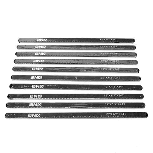 DNA Motoring TOOLS-00108 Replacement Hacksaw Blade, [Pack of 10], 12 inches Heavy-Carbon Steel Replacement Blade w/ 24 TPI, Powder Coated Surface Finish 6