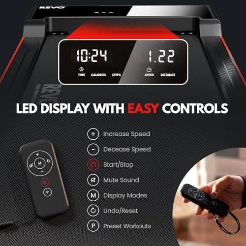 REVO Walking Pad Treadmill for Home with Remote | Portable Under Desk Treadmills with 0.5-4mph Speed Range | 300lbs Max Weight & 6ft 6in Max Height | Backed by 2 Year Promise 6