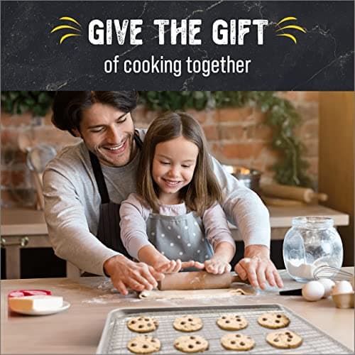 Checkered Chef Baking Sheet Pan and Cooling Rack - Half Sheet, 18" x 13" Aluminum Cookie Sheets and Stainless Steel Wire Rack for Baking 8