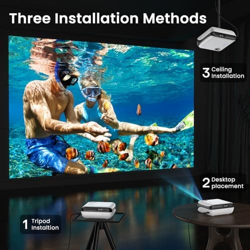 HAPPRUN Native 1080P Bluetooth Mini Projector, Full HD Portable Outdoor Movie Projector with Built-in Speaker, Compatible with Smartphone, HDMI, USB, AV, Fire Stick, PS5 for Home, Bedroom, Outdoor Use 8
