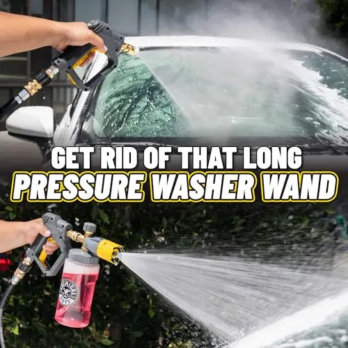 Chemical Guys Snubby Pressure Washer Gun with Foam Cannon Attachment - Short Handle for Gas and Electric Pressure Washers, Foam Sprayer Ideal for Car Washing, Detailing, and Home Cleaning Projects 5