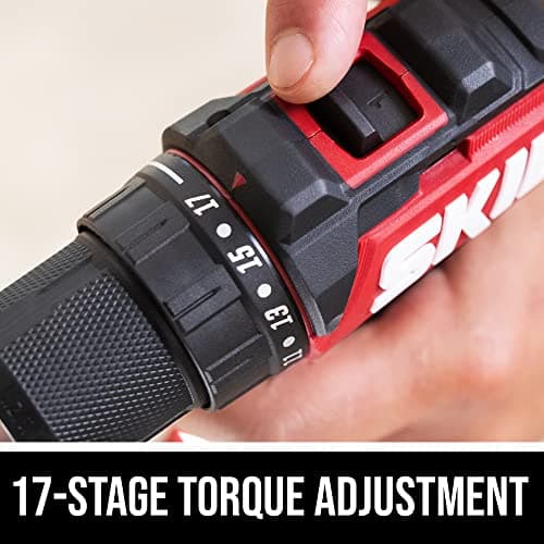 SKIL PWR CORE 20 Brushless 20V 1/2" Compact Variable-Speed Drill Driver Kit with 1/2'' Single-Sleeve, Keyless Ratcheting Chuck & LED Worklight Including 2.0Ah Battery and PWR Jump Charger-DL6293B-10 6