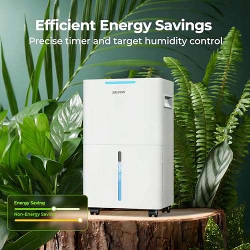 1500 Sq.ft Dehumidifier for Basement, SEAVON 21 Pint Dehumidifiers with Drain Hose for Home Large Room Bedroom Bathroom, Powerful Moisture Removal, Smart Humidity Control & Display, 24H Timer, 3 Mode 8