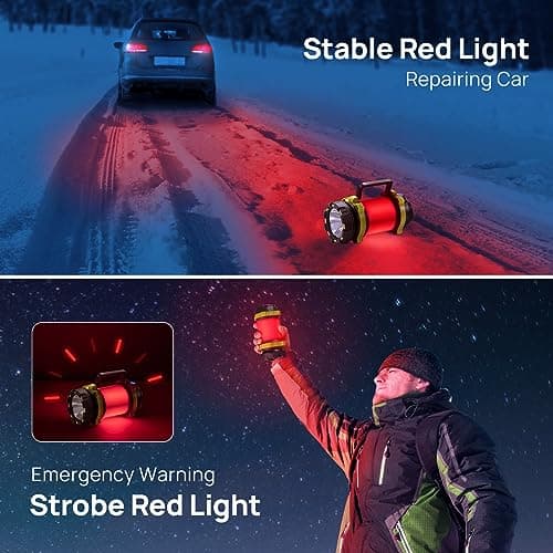 2 Pack LED Camping Lantern Flashlight Rechargeable, Consciot Portable Torch with 6 Light Modes, 3600mAh Power Bank, IPX4 Waterproof, USB C, Camping Lights for Hurricane, Emergency, Survival Kits 3