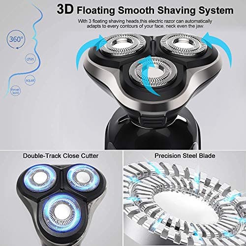 Electric Razor for Men - Rechargeable Electric Shaver for Men, Waterproof Wet Dry Cordless Razor with Nose Hair Trimmer and Sideburns Trimmer 5