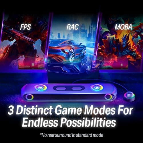 OXS Thunder Pro+ Gaming Soundbar with Wireless Satellite Neck Speaker, 7.1.2 Dolby Atmos Surround Sound System, Built-in Woofer, App Customization, RGB Effects, 3 Pro Gamer Modes, Sleek Toggle Design 6