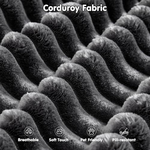 ovios 104" Cloud Boneless Couch with L-Shape Chaise,Modern Sectional Modular Sofa with Deep Seat, Upholstered Couches for Living Room Bedroom,No Assembly Required, Grey (Plush Corduroy Fabric) 5