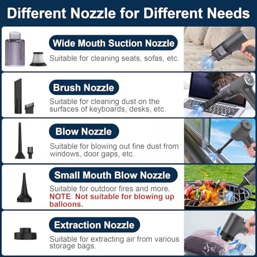 Lovyi Small Car Vacuum Cordless, Mini Handheld Vacuum 6000PA Suction,3 in 1 Portable Vacuum Cleaner & Air Duster & Pump,Mini Car Vacuum Cleaner Rechargeable,Hand Held Hoover for Car,Home,Office 6