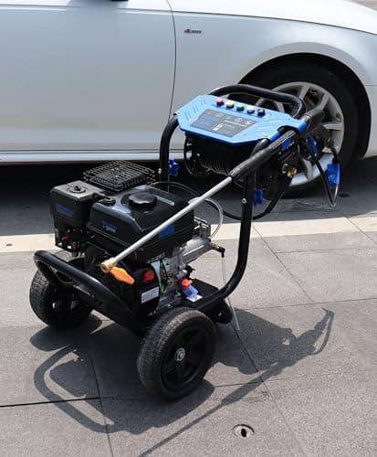 AACULPET 3600PSI Gas Pressure Washer, 2.3 GPM 212CC High Pressure Washers, 30FT Hose with Reel, Built-in Soap Tank, 5 Quick-Connect Nozzles, Axial Pump, Heavy Duty Gas Power Washer for Cars Driveways