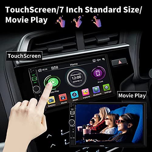 Double Din Car Stereo Radio Compatible with Apple Carplay and Android Auto, 7-Inch HD Touchscreen with Voice Control, Mirror Link, Backup Camera, Steering Wheel, Bluetooth, FM, USB/TF/AUX Port 5