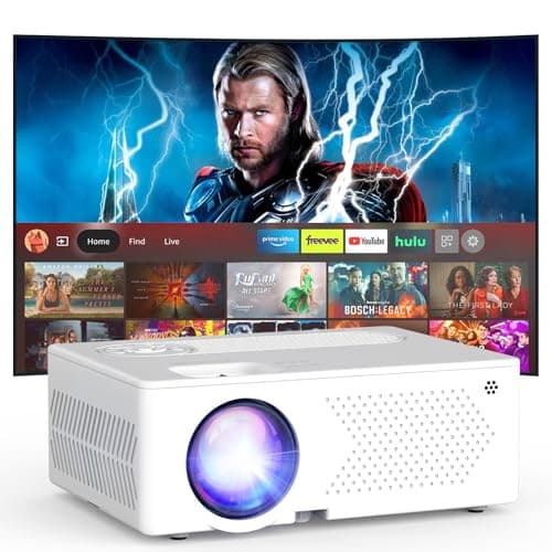 5G WiFi Bluetooth Movie Projector, Real Native 1080P Outdoor Projector for Home Theater Movies, Synchronize Smartphone, Compatible with USB/TV Stick/HDMI