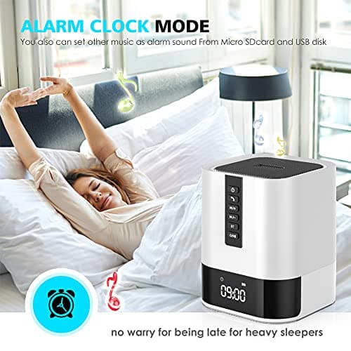 Hetyre Night Light Bluetooth Speaker, 5 in 1 Touch Control Bedside Lamp Dimmable Multi-Color Changing, Bedroom Alarm Clock, Best Birthday Gift Ideas for 10 11 12 13 14 Year Old Teenage Girls/Boys 5