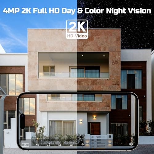 4G LTE Cellular Solar Security Camera, Solar Powered Wireless Cellular Security Camera Outdoor with Built-in SIM Card, 360° Live View, 2K Color Night Vision, Motion Alert, Remote Access, 2-Way Audio 6