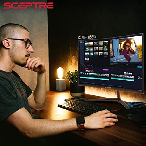 Sceptre Curved 27" FHD 1080p Gaming Monitor up to 165Hz DisplayPort 144Hz HDMI Edge-Less AMD FreeSync Premium, Build-in Speakers Machine Black 2021 (C275B-1858RN) 5