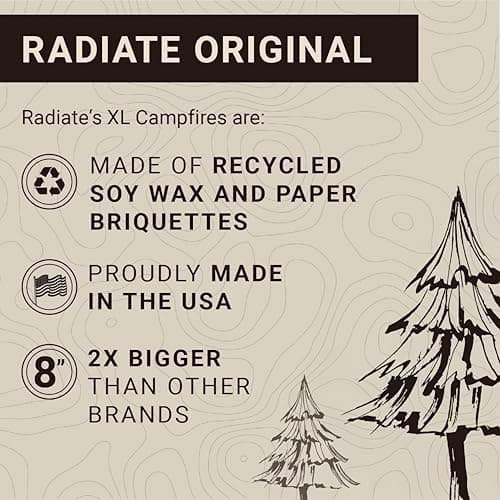 Radiate XL 8" Portable Campfire As Seen On Shark Tank - Up to 2 Hours of Burn Time - Reusable Travel Fire Pit for Camping, Patios & Beach Days - Portable Fire Pit - Made in USA 6