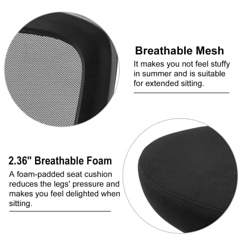 Drafting Chair,Tall Office Chair, Ergonomic Standing Desk Chair with Flip-up Armrests,Mid-Back Counter Height Computer Task Chair with Lumbar Support and Adjustable Footrest Ring,Black 10