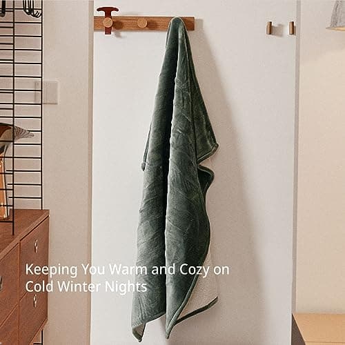 GOTCOZY Heated Blanket Electric Throw 50''X60''- Soft Silky Plush Electric Blanket with 4 Heating Level & 3 Hour Auto Off Heating Blanket, ETL Certified Machine Washable (Green) 6
