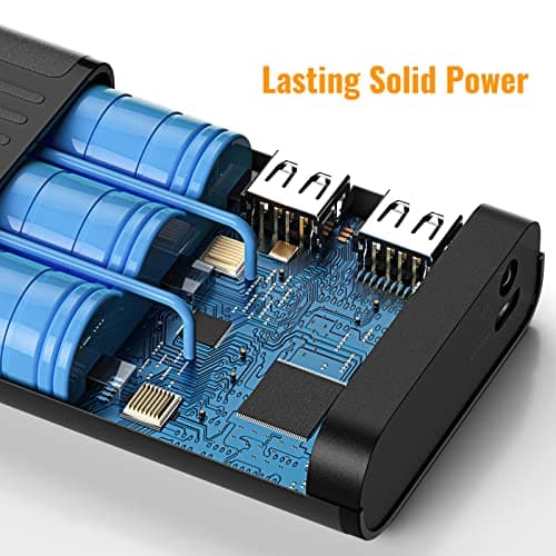 BONAI 10000mAh Portable Charger for Heated Vest, 5V 2.1A Battery Pack for Heated Jacket with Dual USB Output & LED Flashlight for iPhone iPad iPod Android and More 6