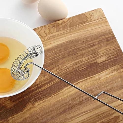 LGNOVQ 2 Pack Stainless Steel Spring Coil & Flat Whisks - Scandinavian Handheld Design for Eggs, Cream, Sauces, Gravy - Spiral Whipper Blender Beater Cooking Tools 7