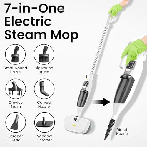 Elev8 Prestige Electric Steam Mop – 15-in-1 Detachable Floor Scrubber with 3 Steam Modes – Electric Mop for Hardwood Floors, Kitchen Hoods & Worktops Cleaning 5