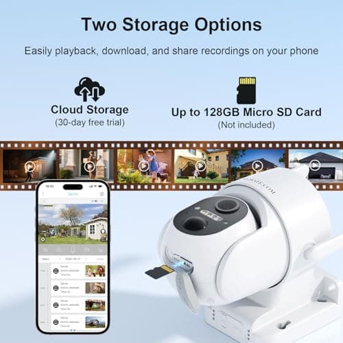 Solar Security Cameras Wireless Outdoor, WiFi Cameras for Home Security, 360° View Outdoor Camera Wireless, 2K Color Night Vision, AI Motion Detection, Instant Alert, 2-Way Audio, Cloud/SD Storage 8