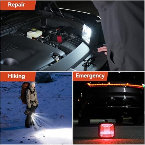 AlpsWolf Rechargeable Flashlight, LED Spotlight Flashlight 10000 Capacity 1200LM 20h Ultra-Long Standby 3+4 Lights Modes Camping Flashlight Waterproof with USB Output as a Power Bank 6