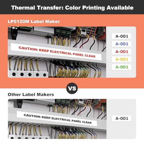 SUPVAN LP5120M Label Maker Machine with Keyboard & AC Adapter, Waterproof Thermal Transfer Label Printer with Ik+ Icons for Garage, Home, Office Organization 6