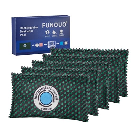 FUNOUO 100g Rechargeable Desiccant Pack of 5,Moisture absorbers for storage,Moisture absorbers Bag,Desiccant Dehumidifier bag,Dehumidifier for Home Closets,Gun Safe, and Cars